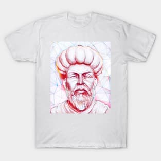 Ibn al Nafis Portrait | Ibn al Nafis Artwork | Line Art T-Shirt